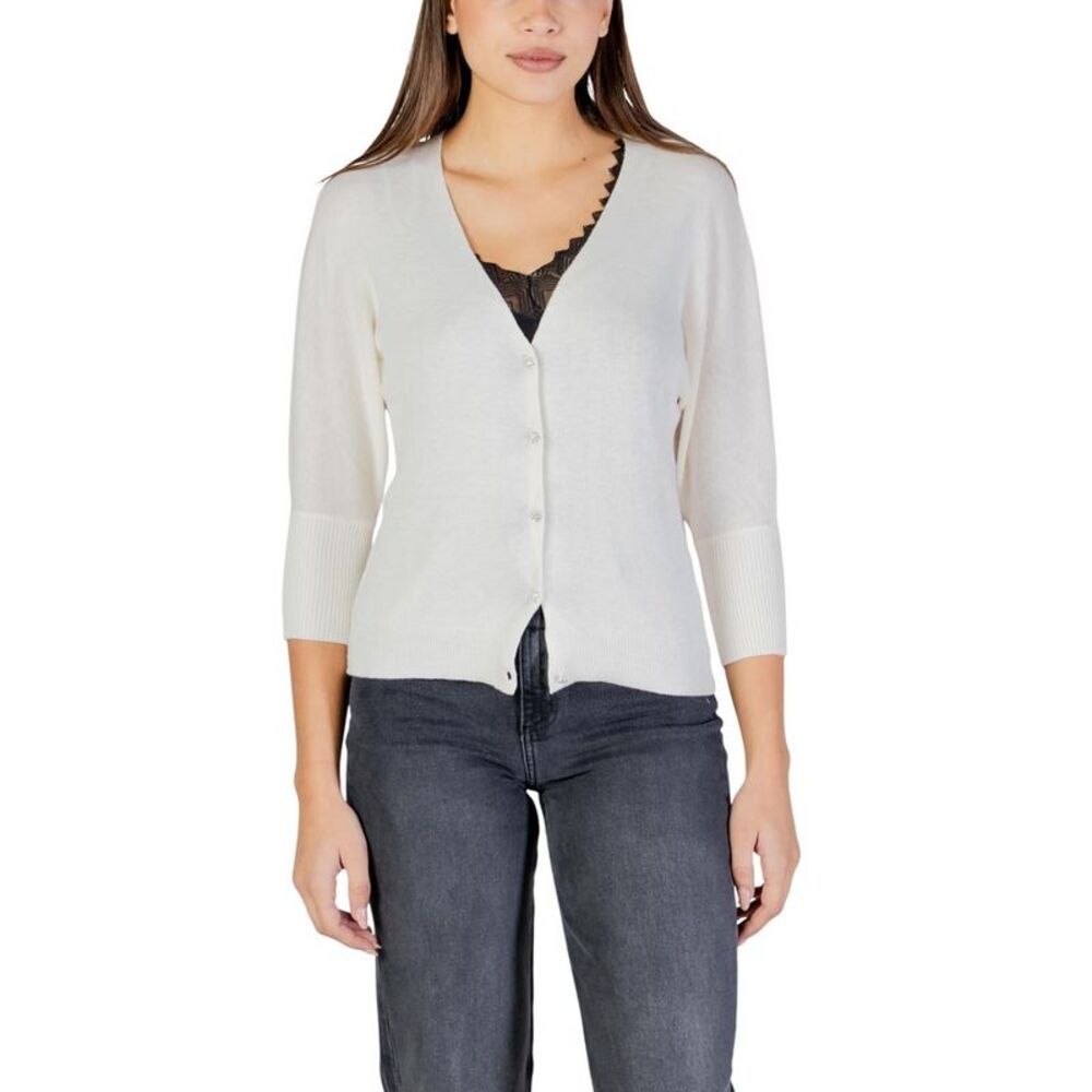 Morgan De Toi Beige Polyester Women's Cardigan